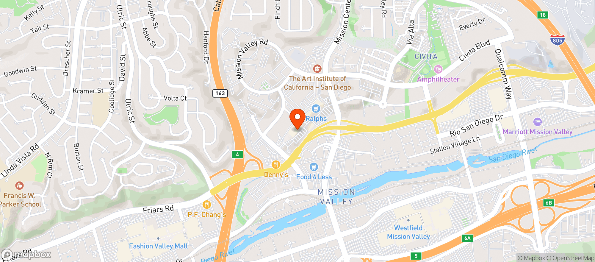 Map showing Mission Valley North