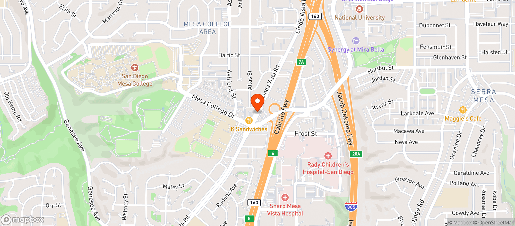 Map showing Lupes Taco Shop