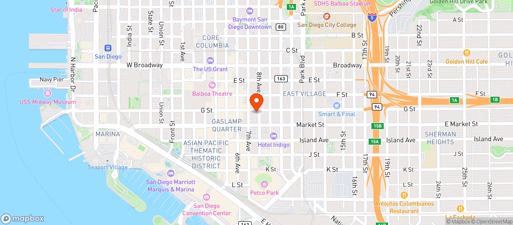 Map showing Neighborhood