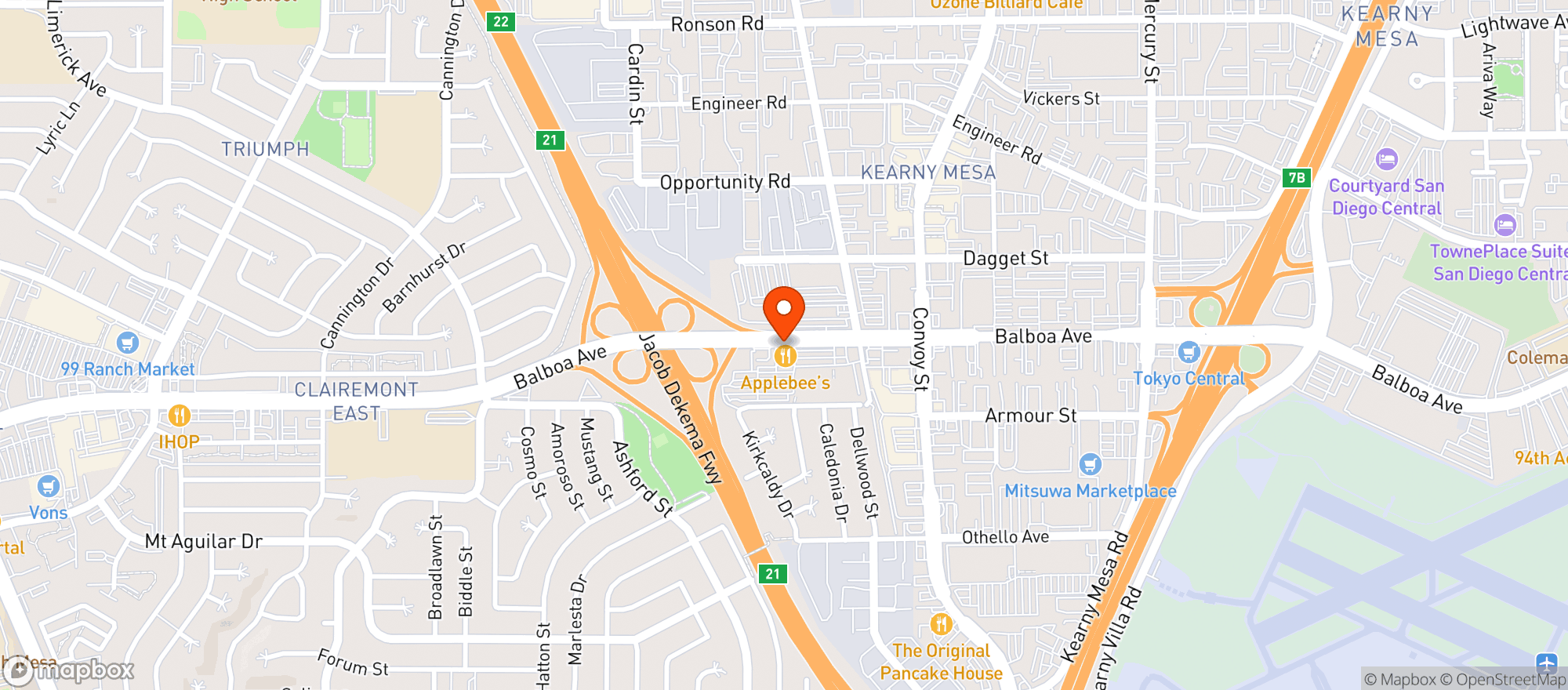 Map showing Applebees Grill & Bar