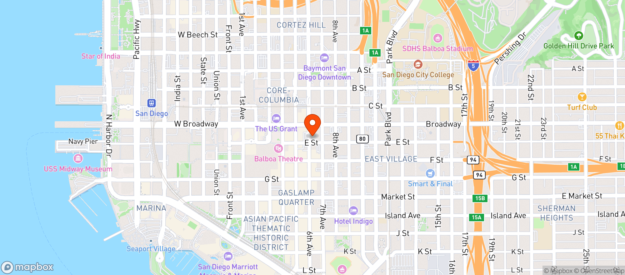 Map showing The Beau Hotel