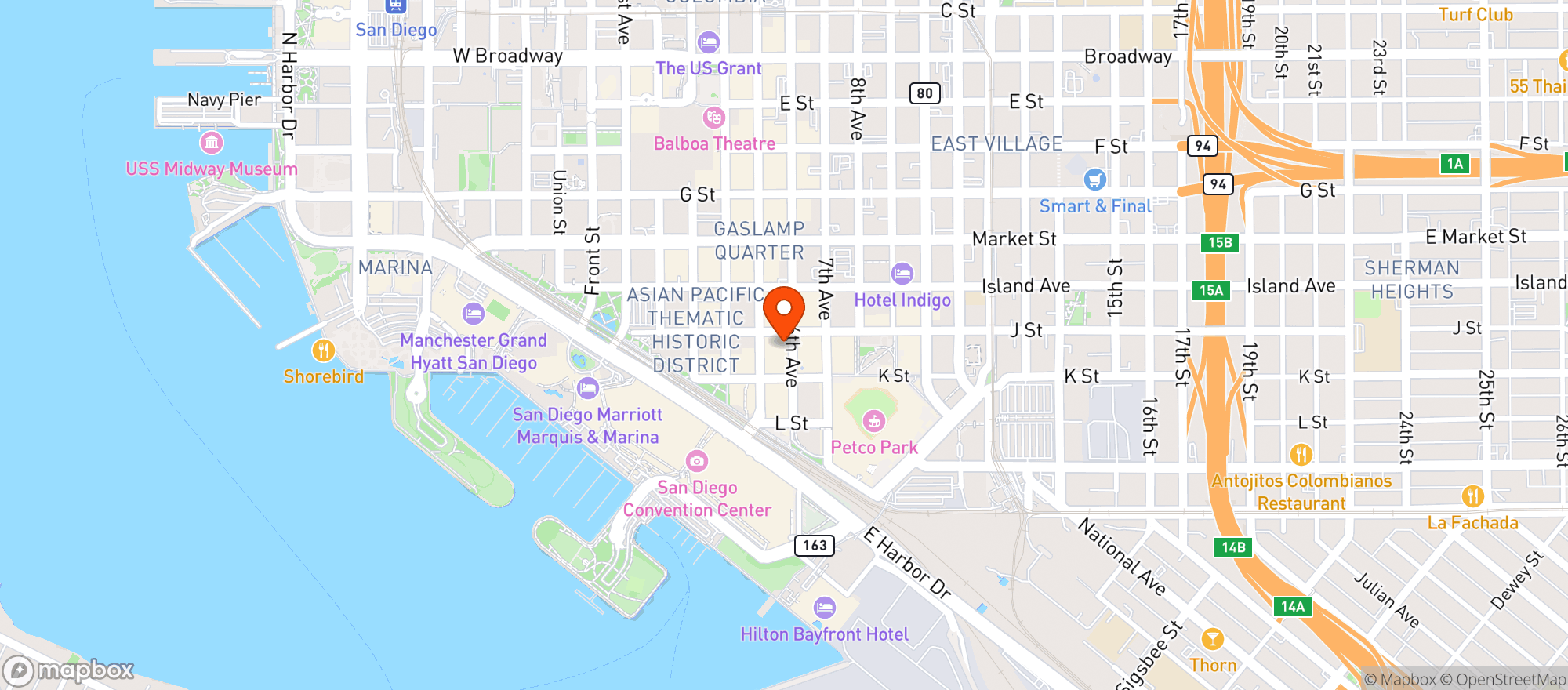 Map showing Residence Inn #sanrg
