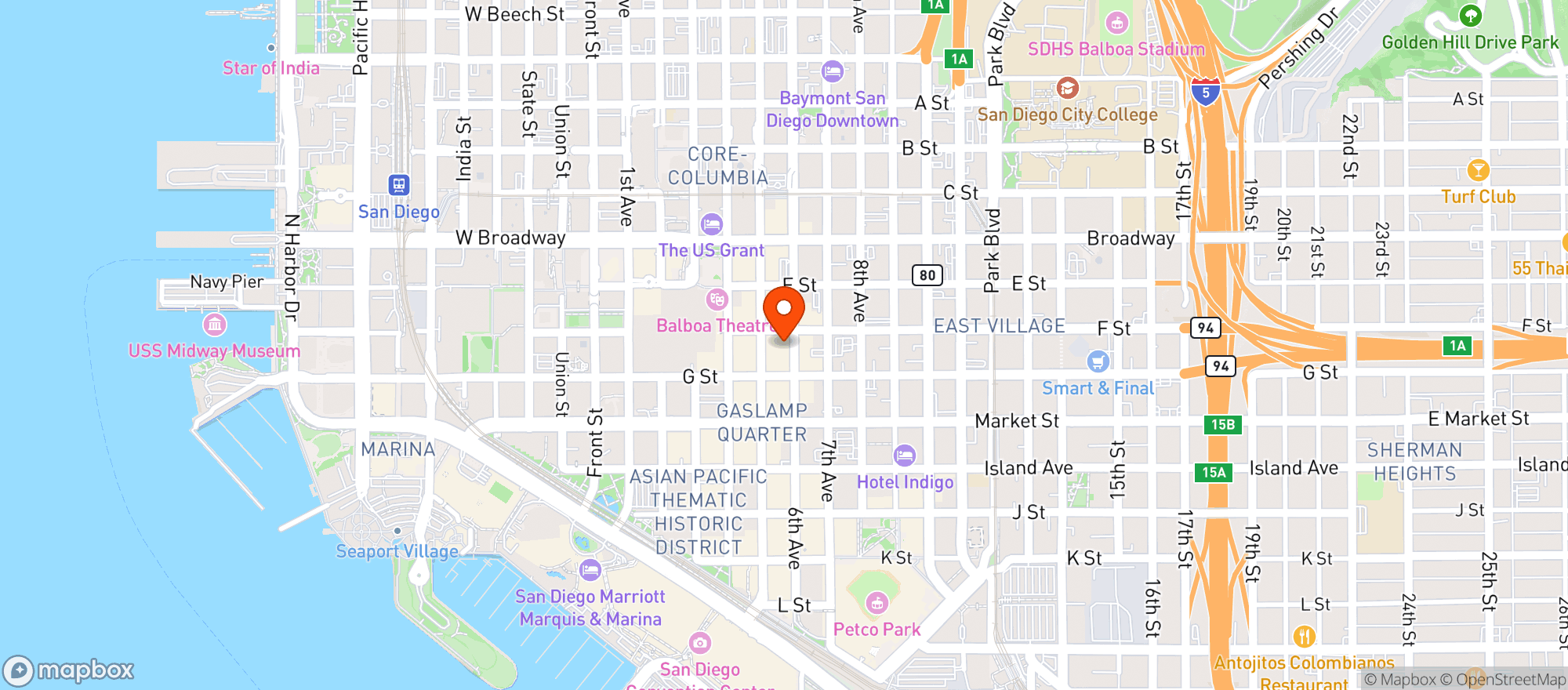 Map showing The Hub Market