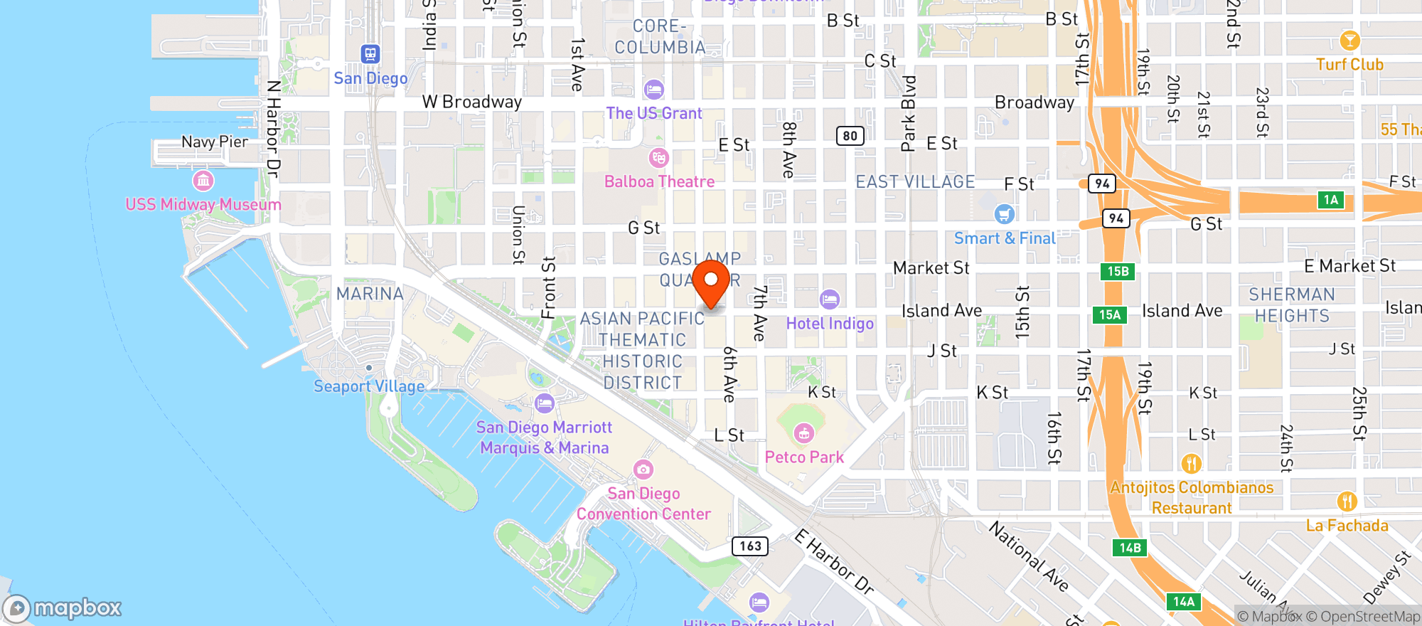 Map showing Taco Centro