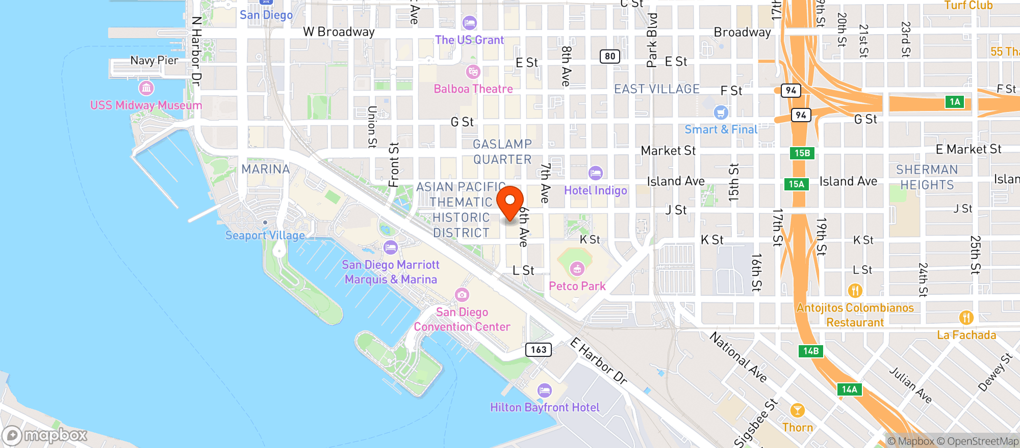 Map showing Cafe Sevilla