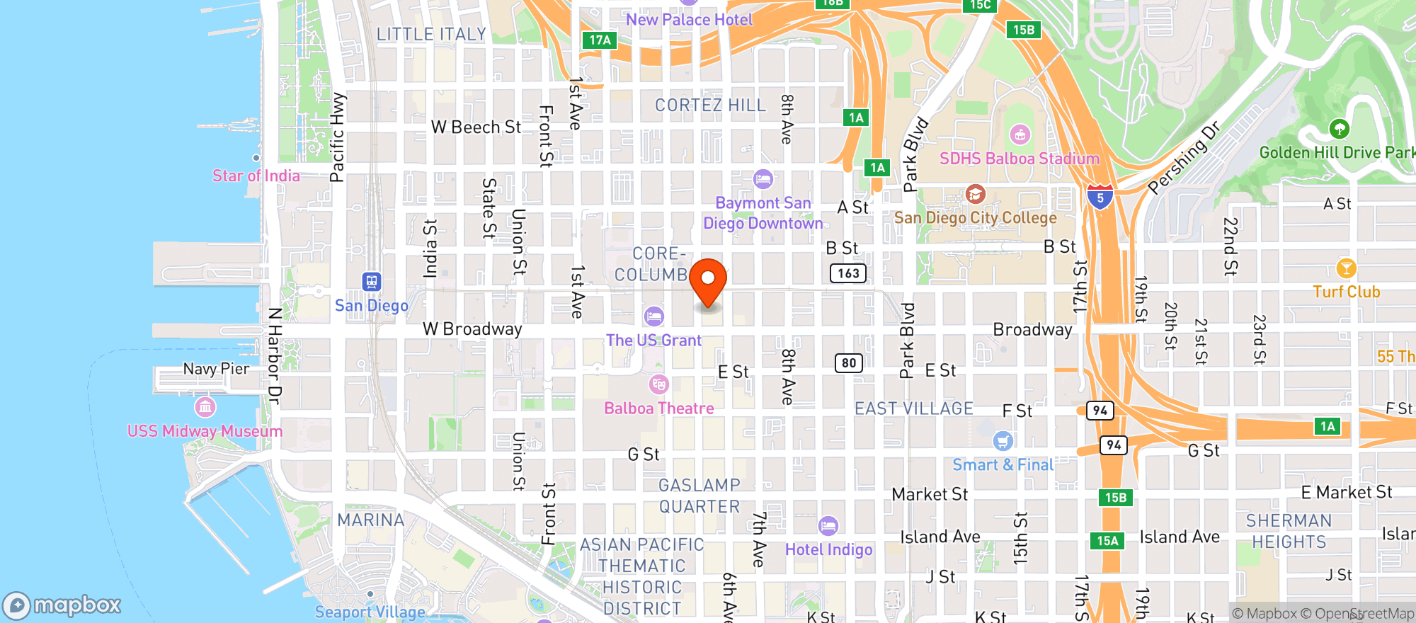 Map showing Alma San Diego Downtown, A Tribute Portfolio Hotel