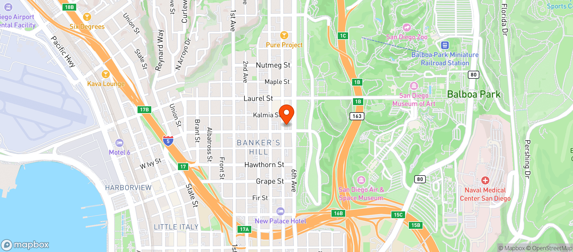 Map showing Azuki Sushi Lounge
