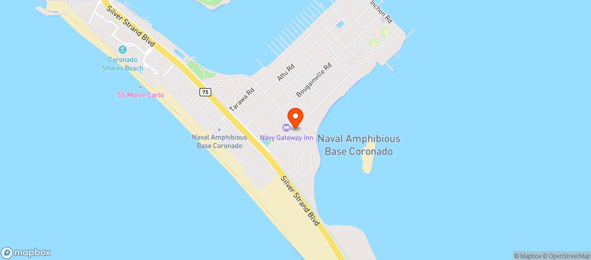 Map showing Navy Exchange