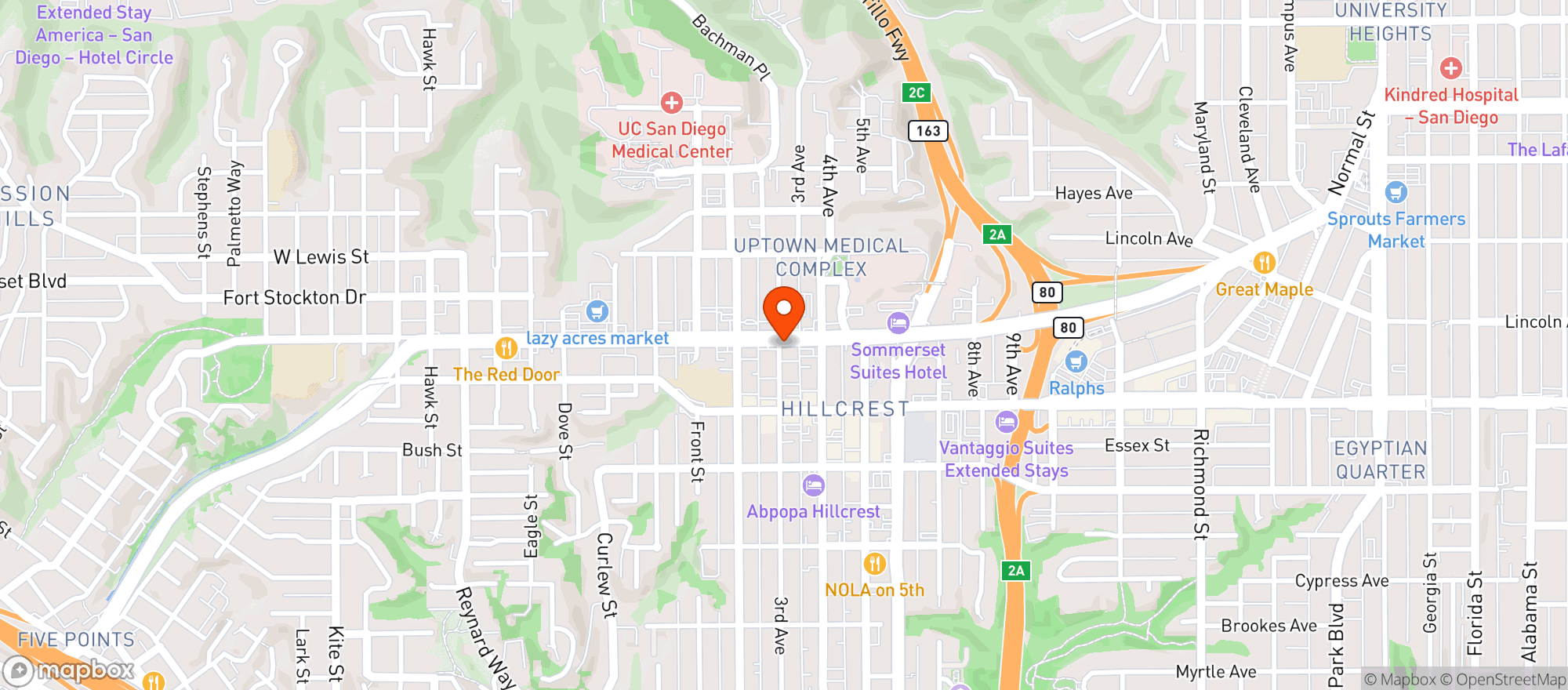 Map showing Cvs