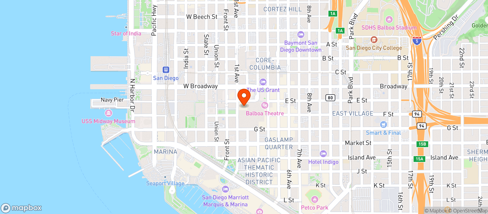 Map showing Bronze Bird