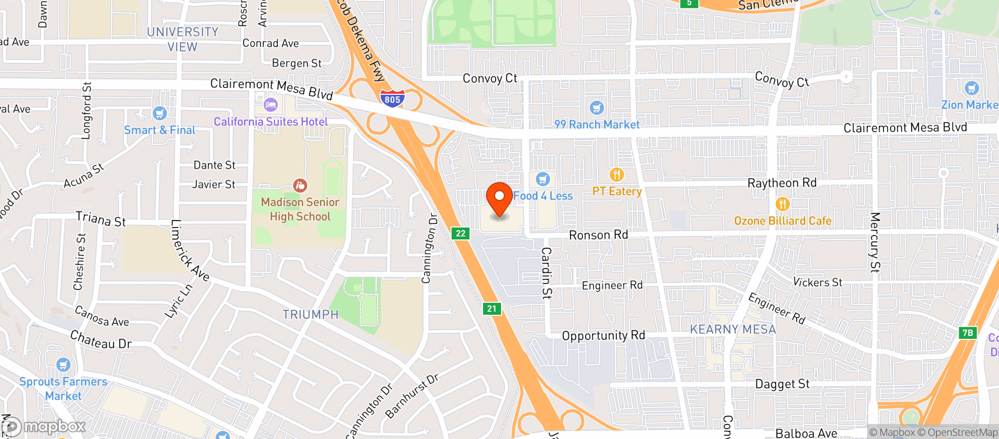 Map showing Walmart