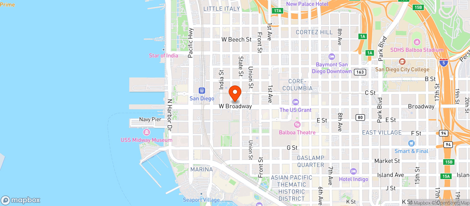 Map showing Westin Hotels & Resorts