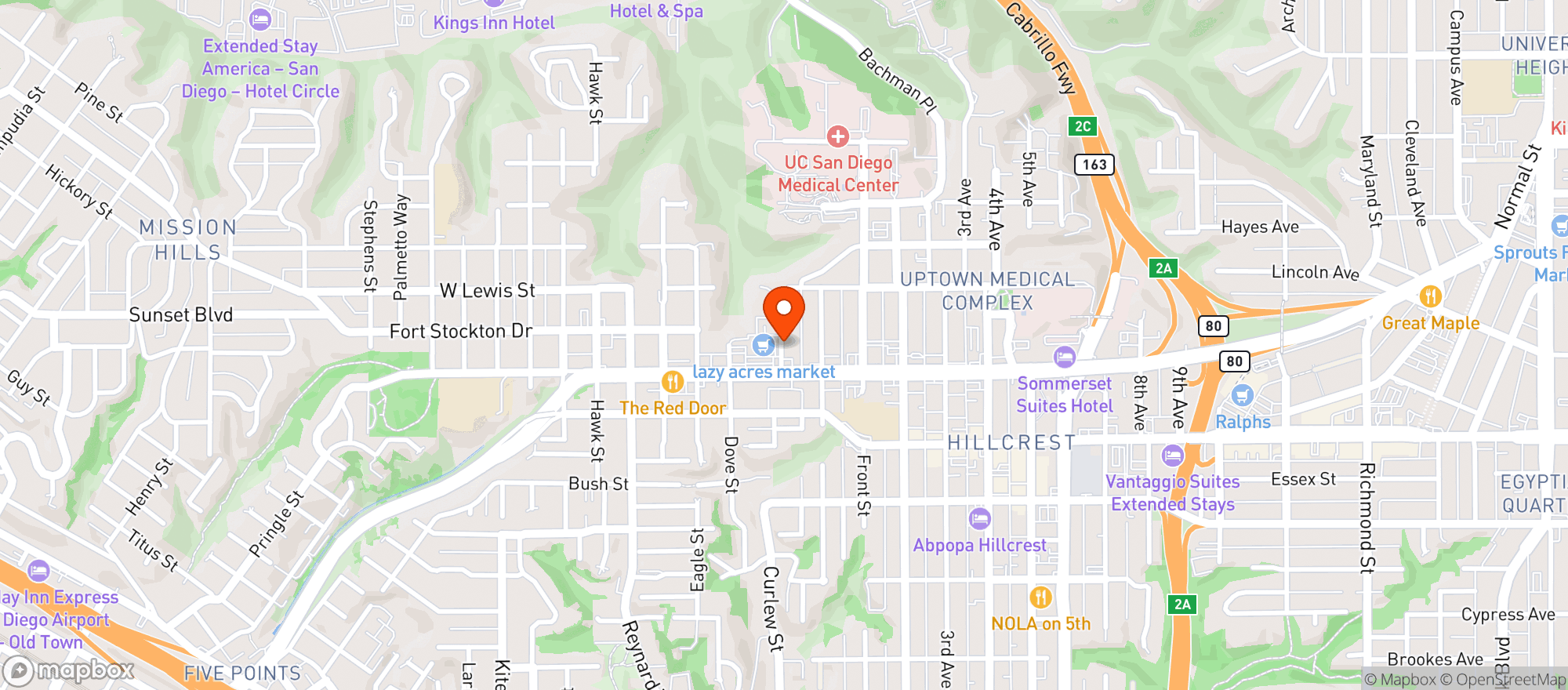 Map showing Lazy Acres Natural Market
