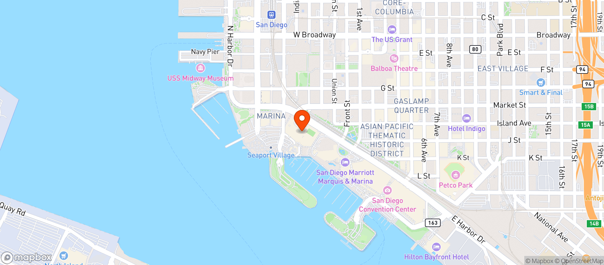 Map showing Manchester Grand Hyatt San Diego