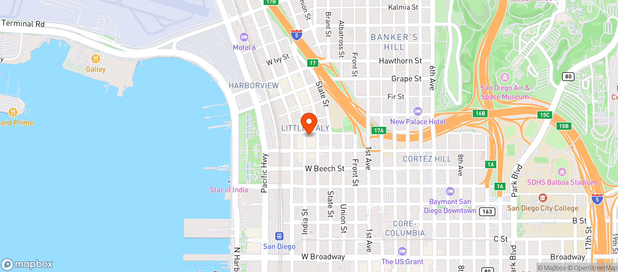 Map showing Princess Pub & Grille