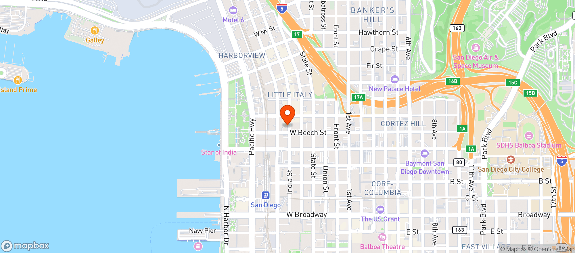 Map showing Bar One