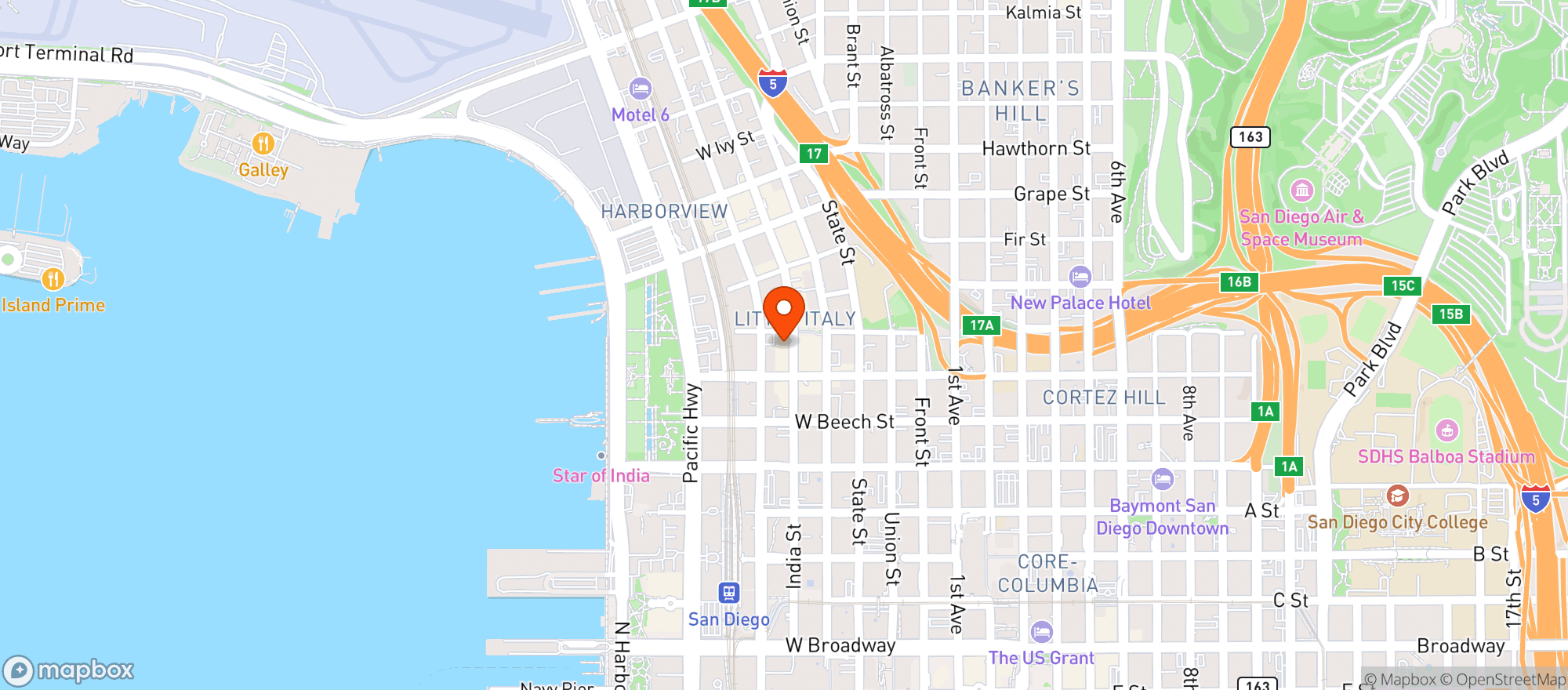 Map showing Ironside Fish & Oyster