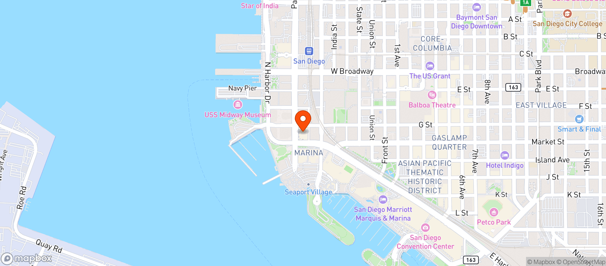 Map showing G Street Deli