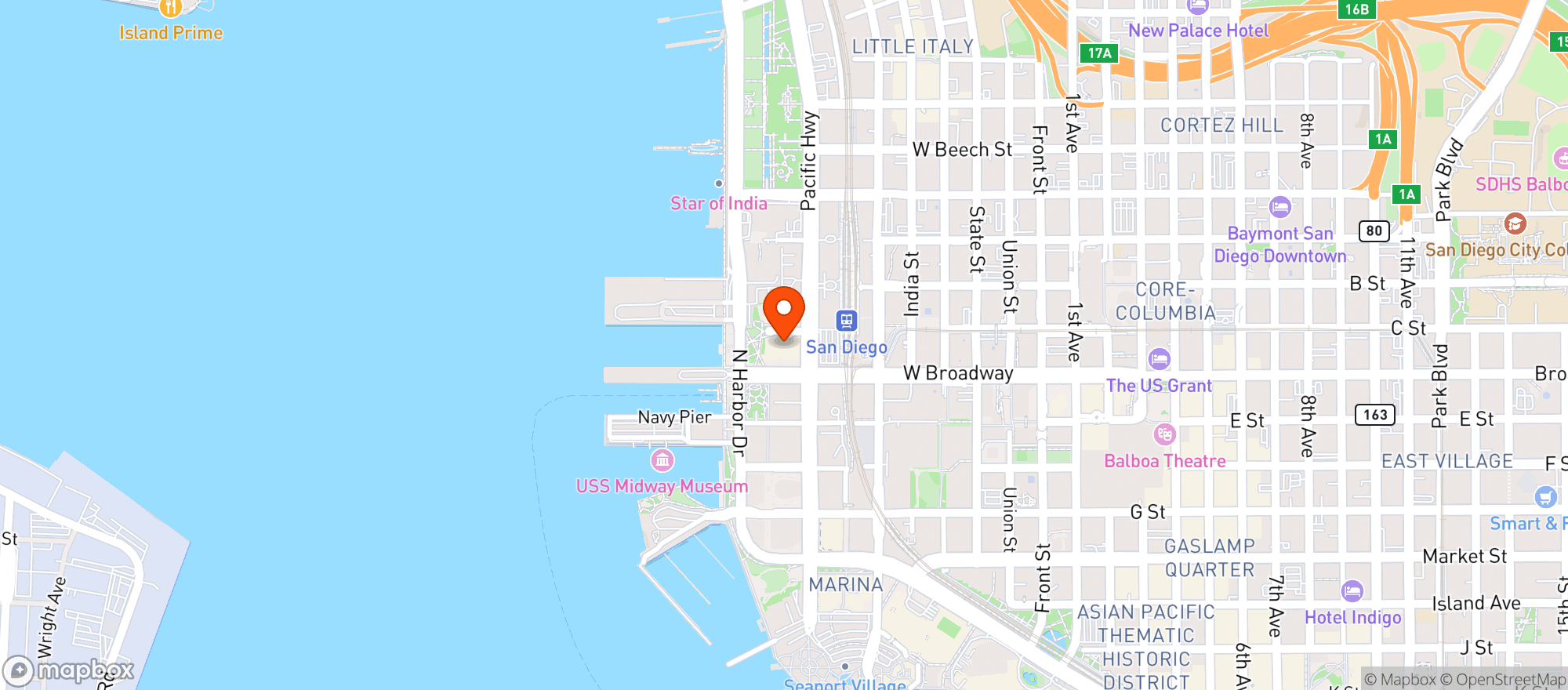 Map showing Harbor Market