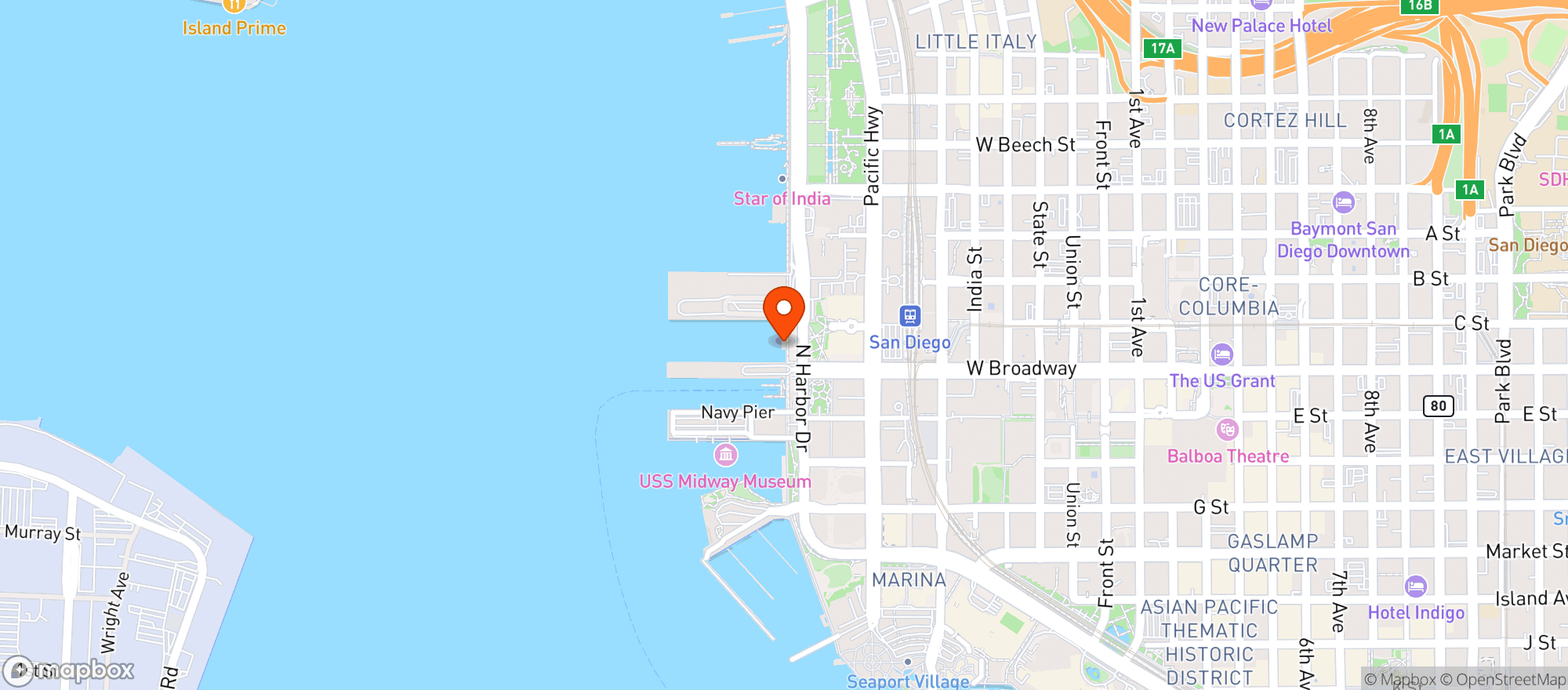 Map showing Flagship Cruises And Events