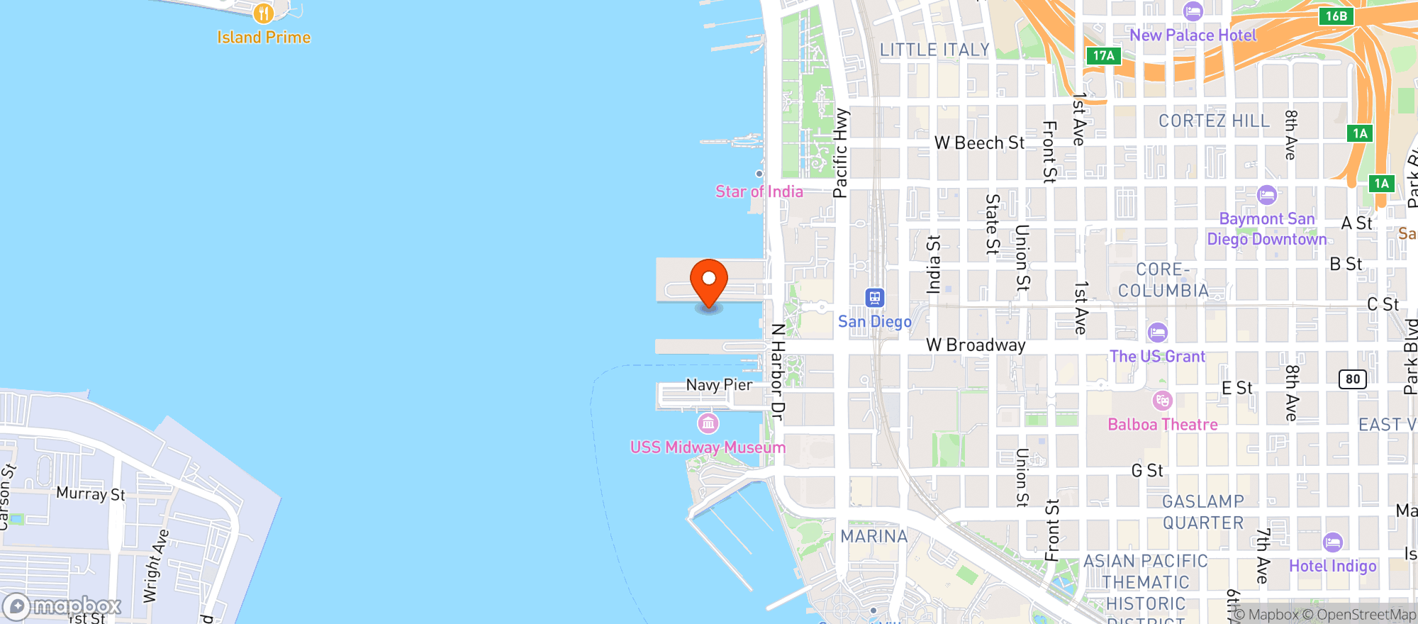 Map showing Carnitas Snack Shack