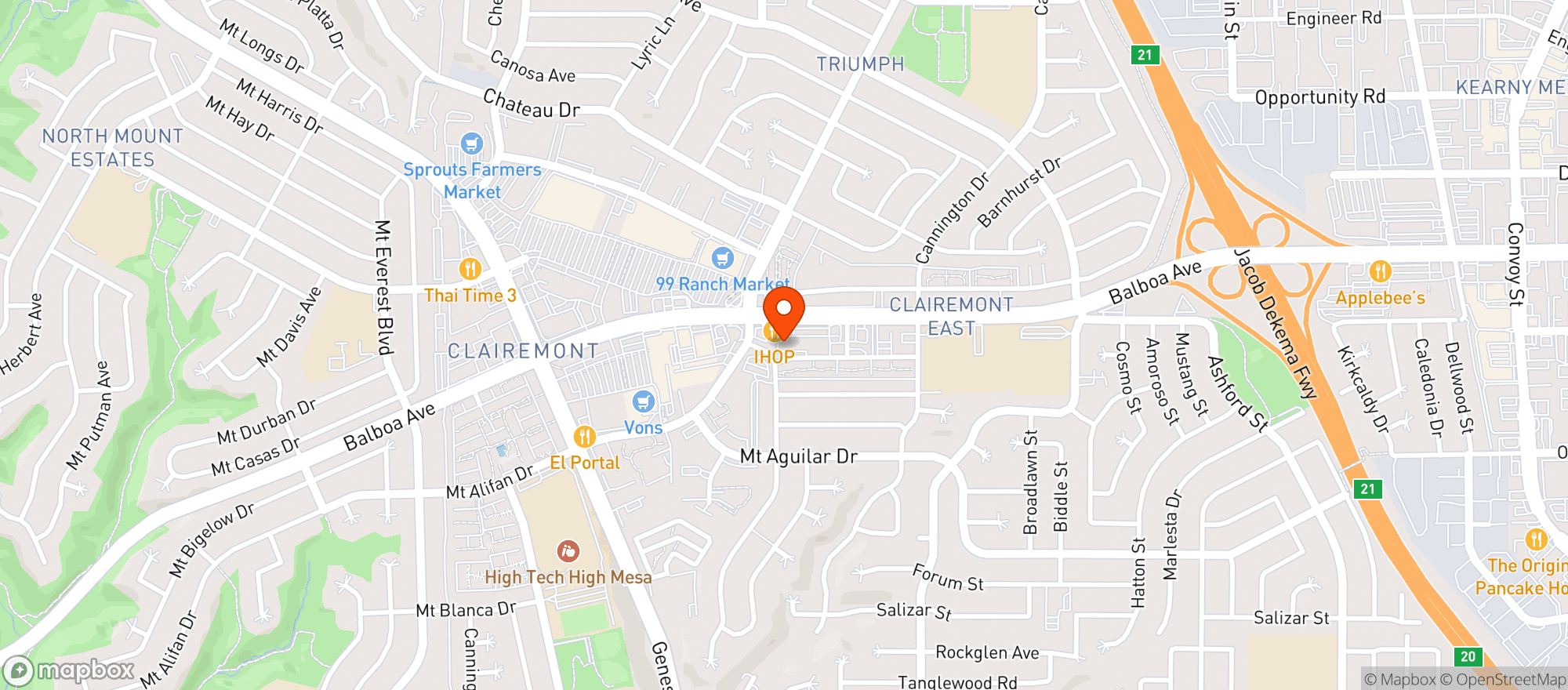 Map showing Crest Balboa Liq & Deli