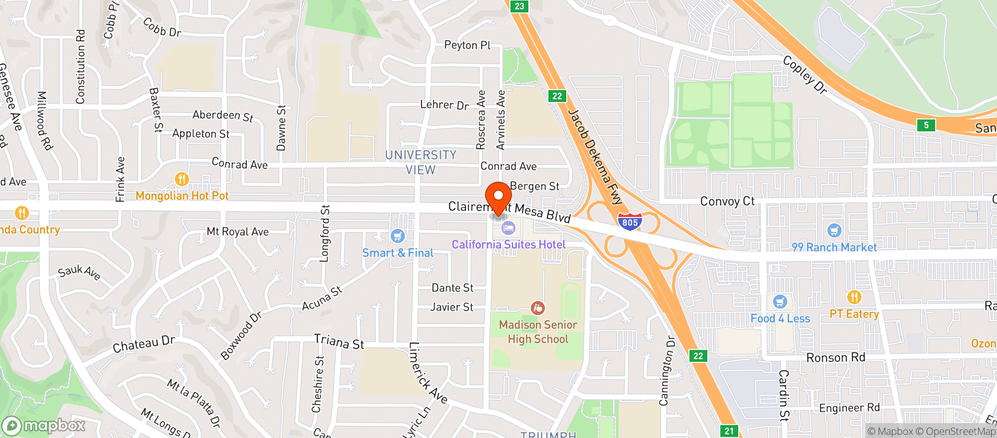 Map showing C & R Food Mart
