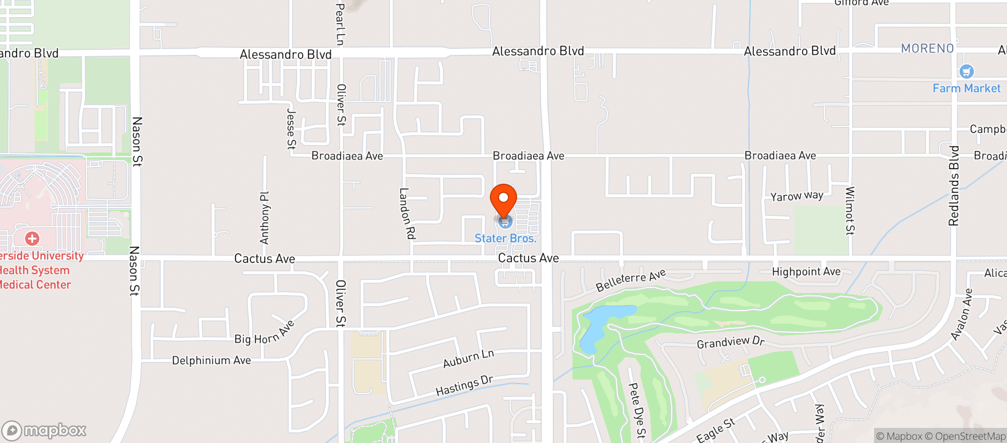 Map showing Stater Bros Markets #185