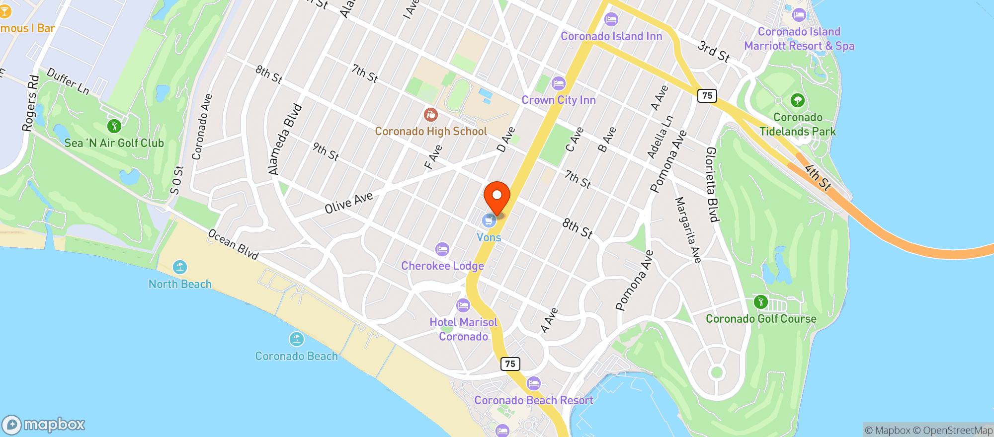Map showing Avenue Liquor & Wine Shop