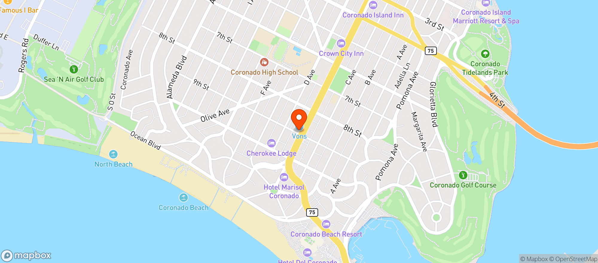 Map showing Vons