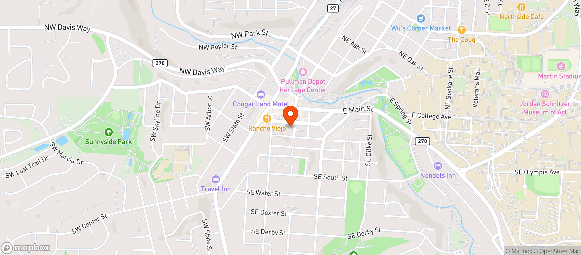 Map showing Paradise Creek Brewery