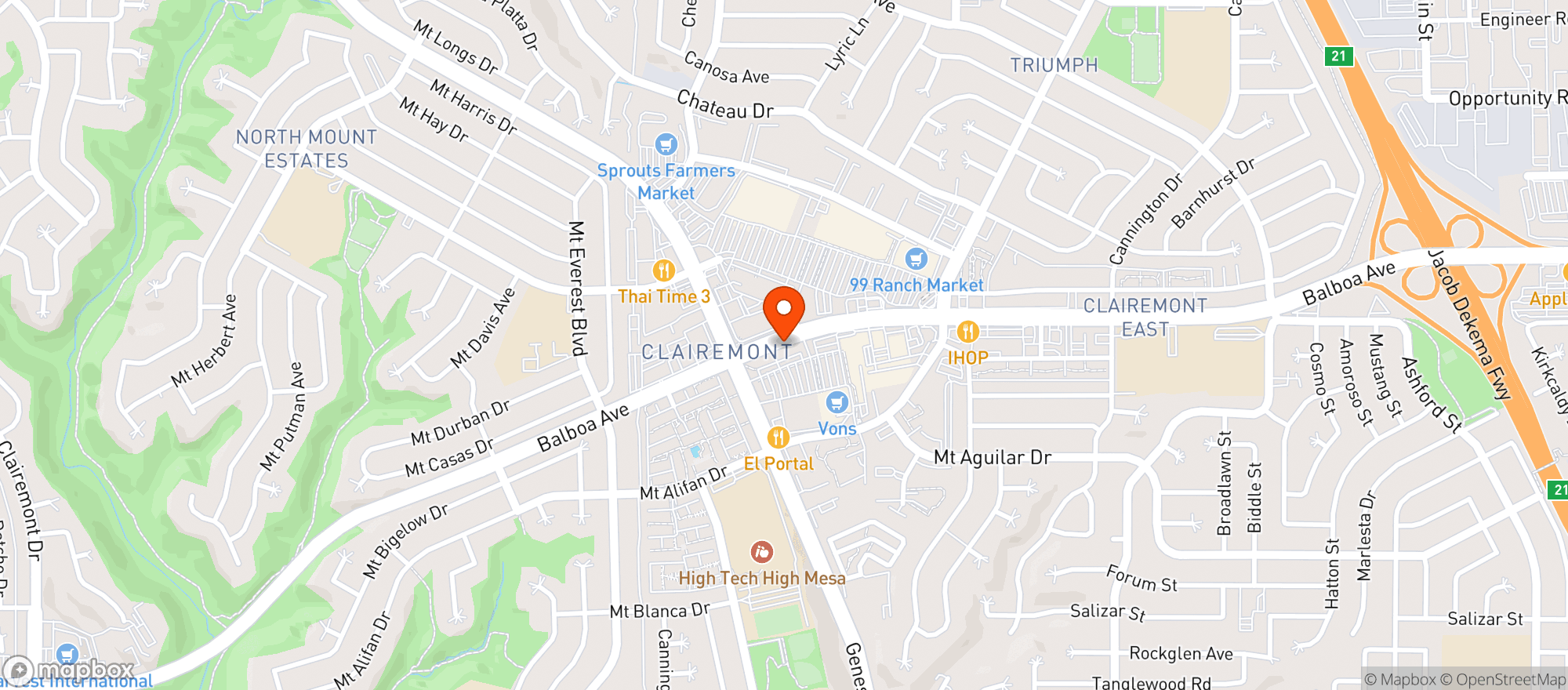 Map showing Vitamin Shoppe - Balboa-Mesa