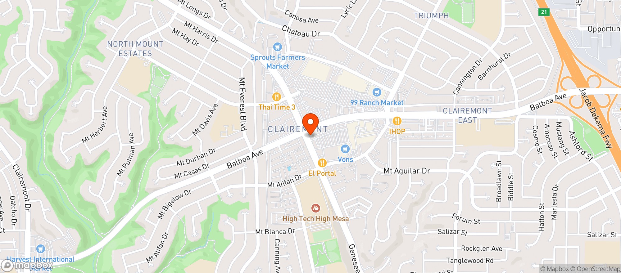 Map showing Vons