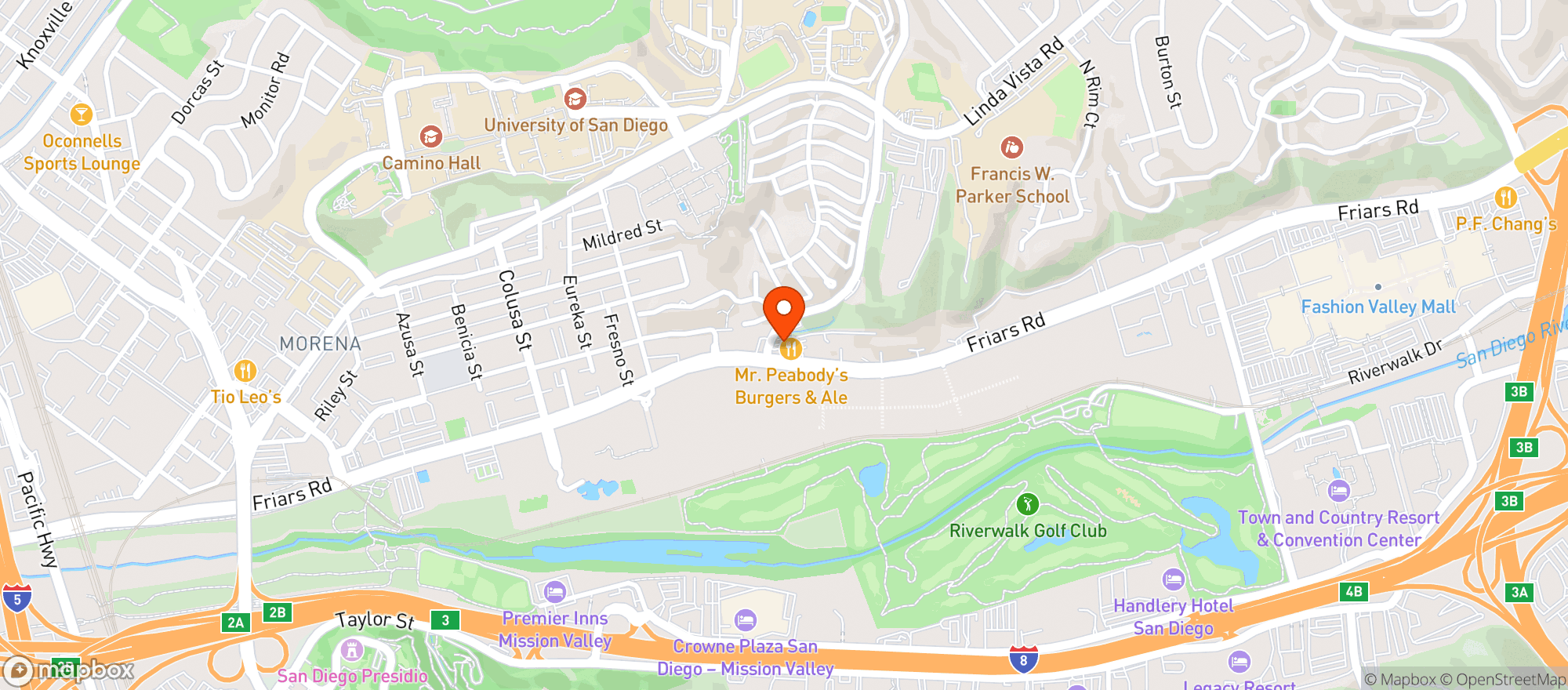 Map showing Mr Peabodys