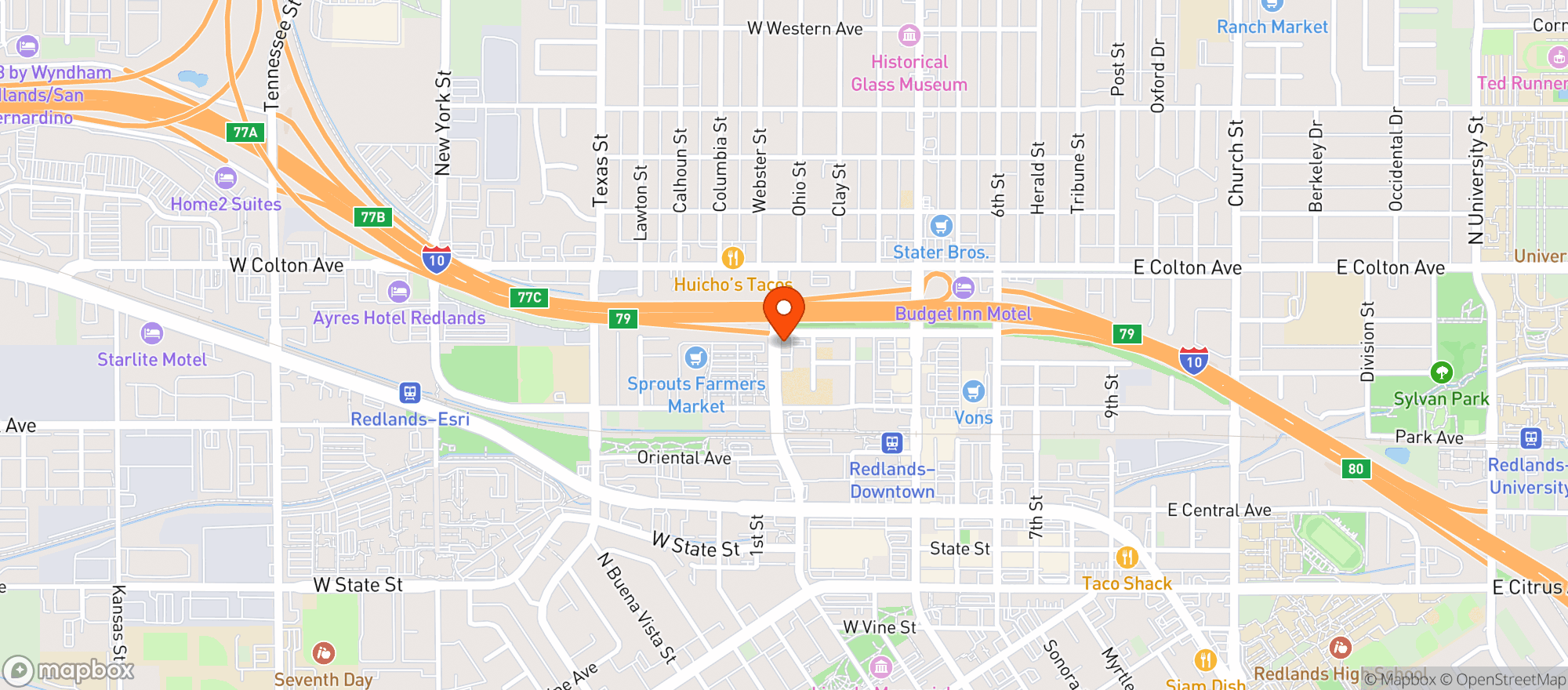 Map showing Eureka Burger
