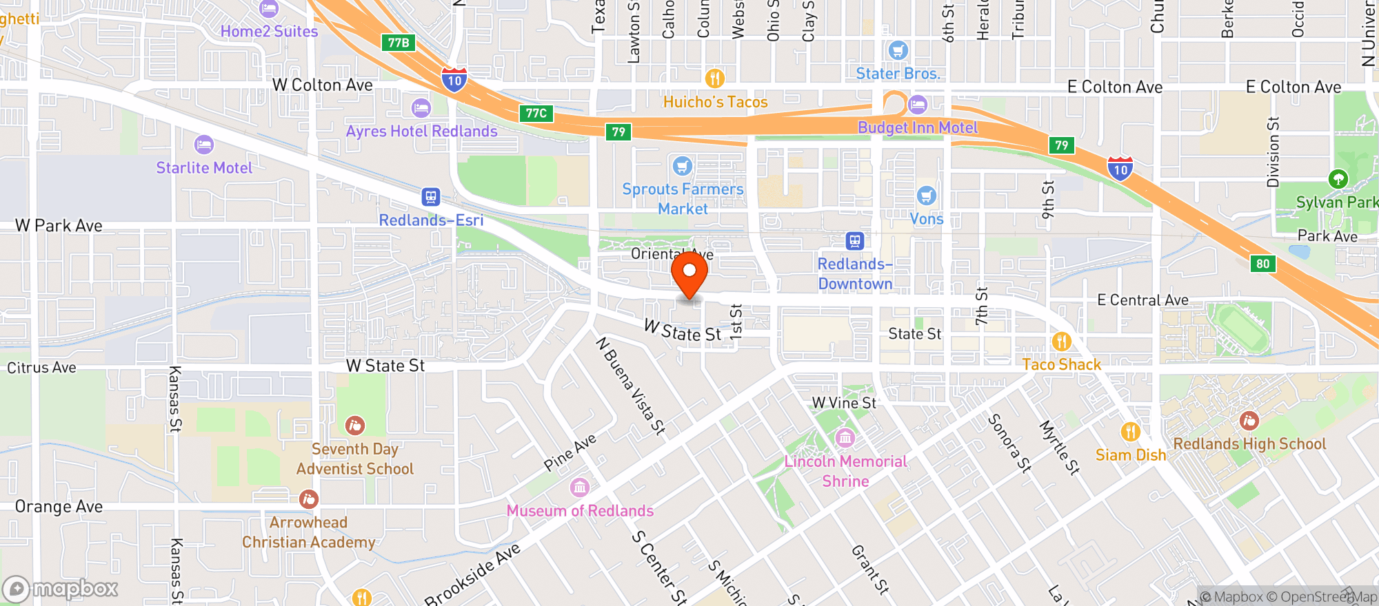 Map showing Henrys Sports Bar & Grill
