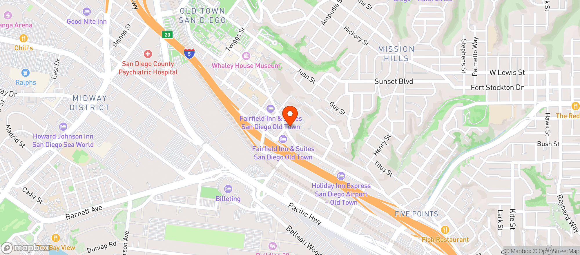 Map showing San Diego Wine And Spirit