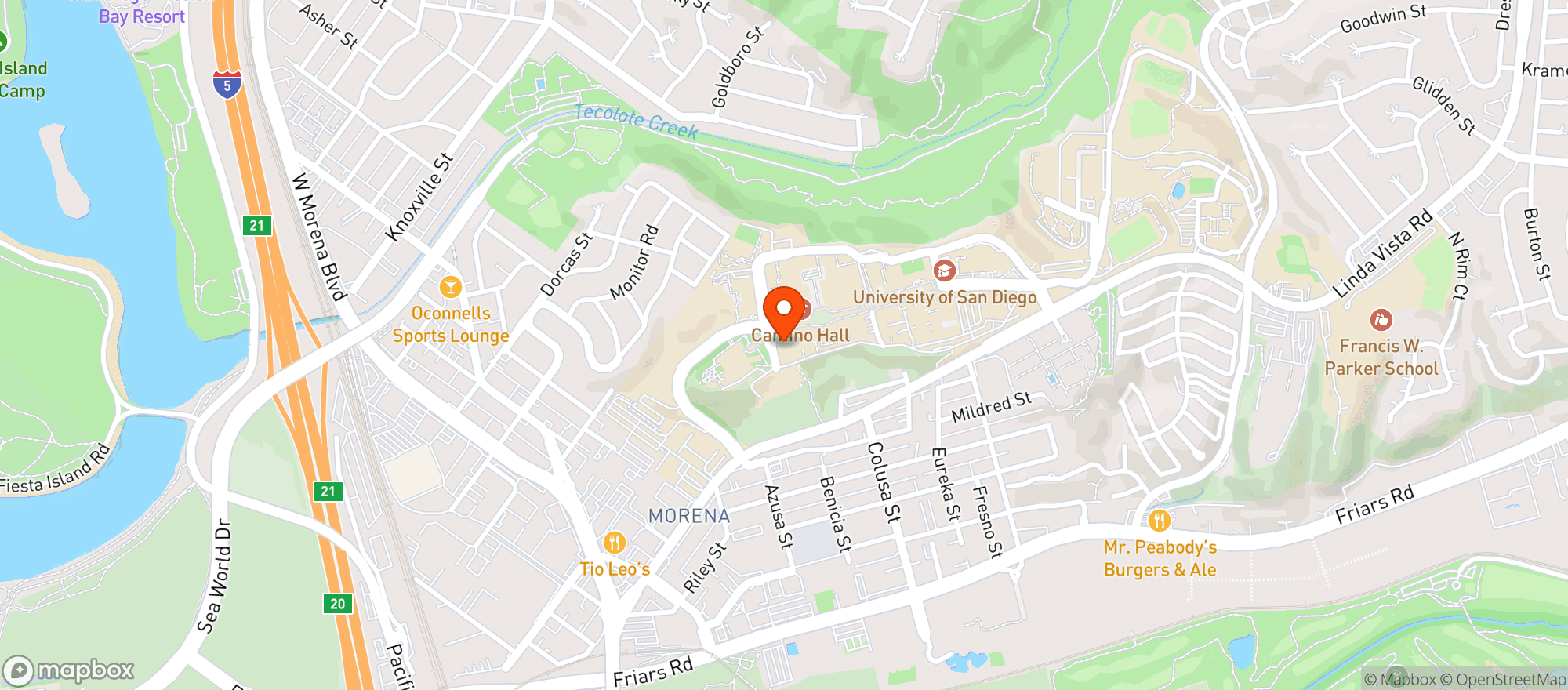 Map showing Knauss School Of Business