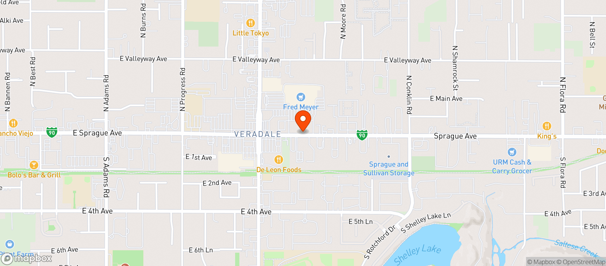 Map showing Fred Meyer