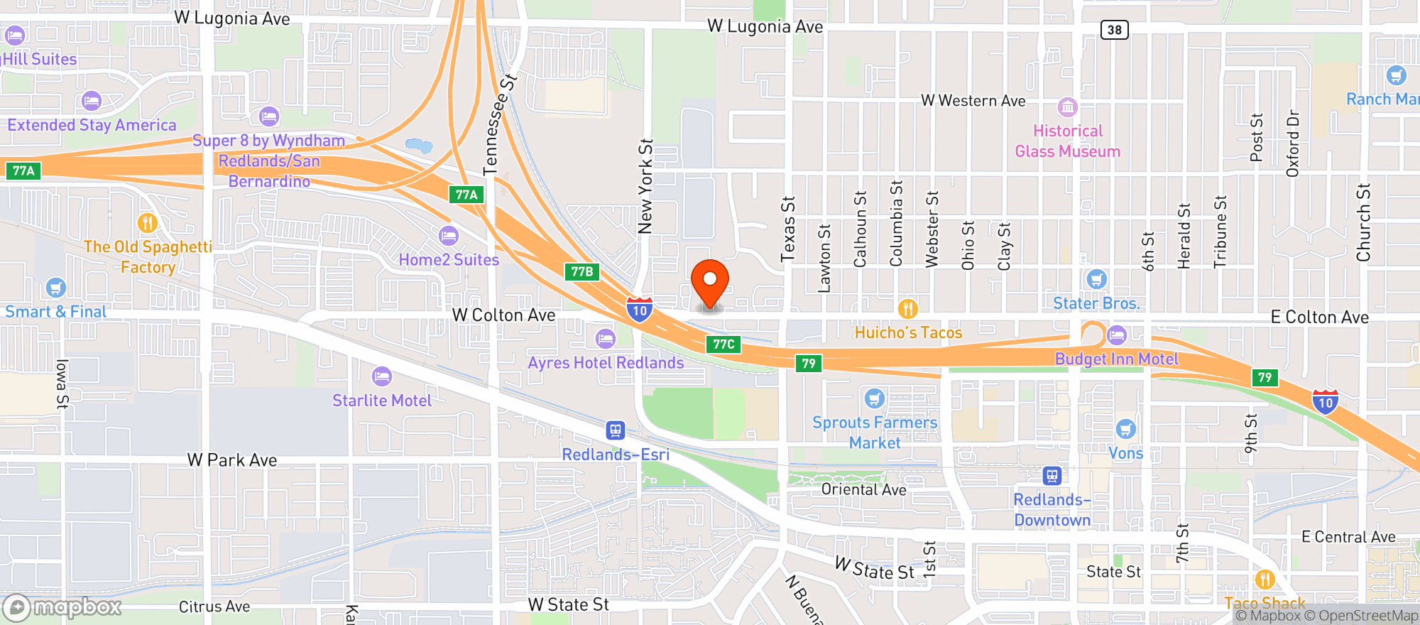 Map showing Empire Bowl