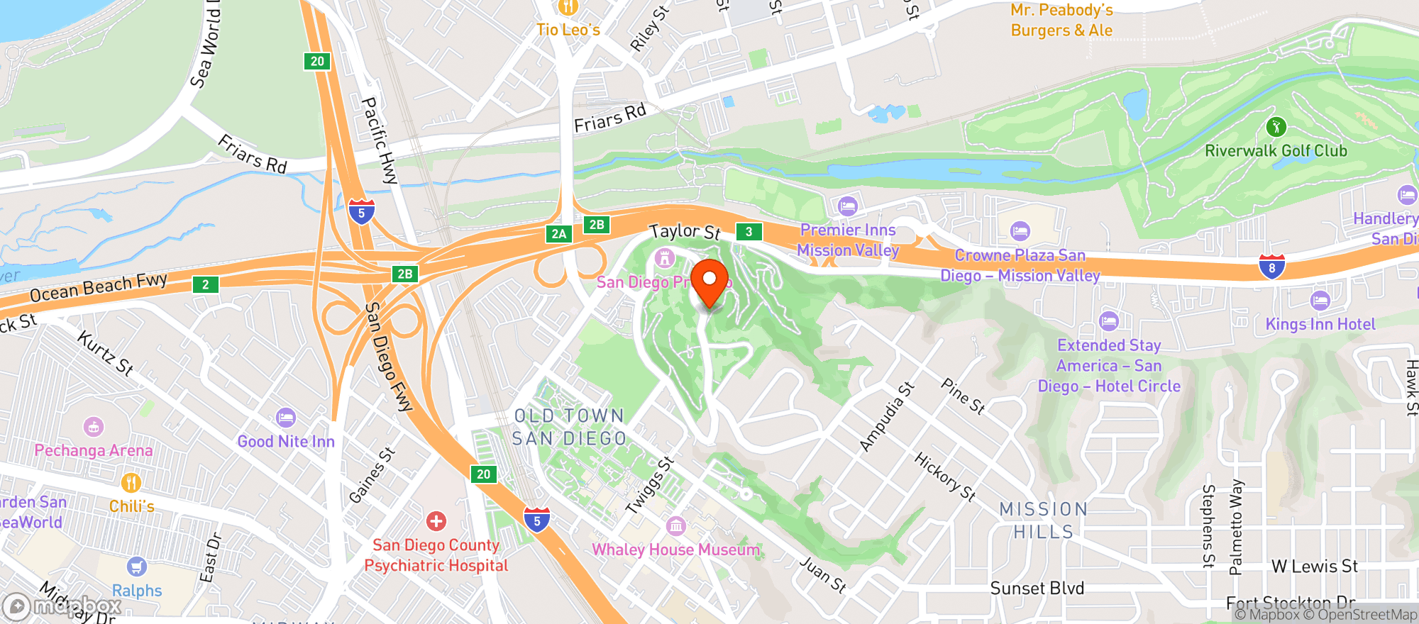 Map showing Presidio Park