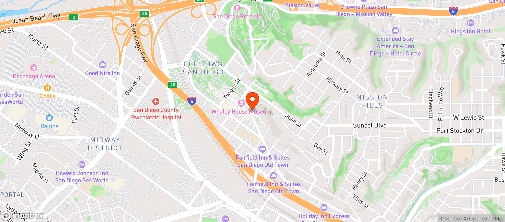Map showing Miguels Cocina