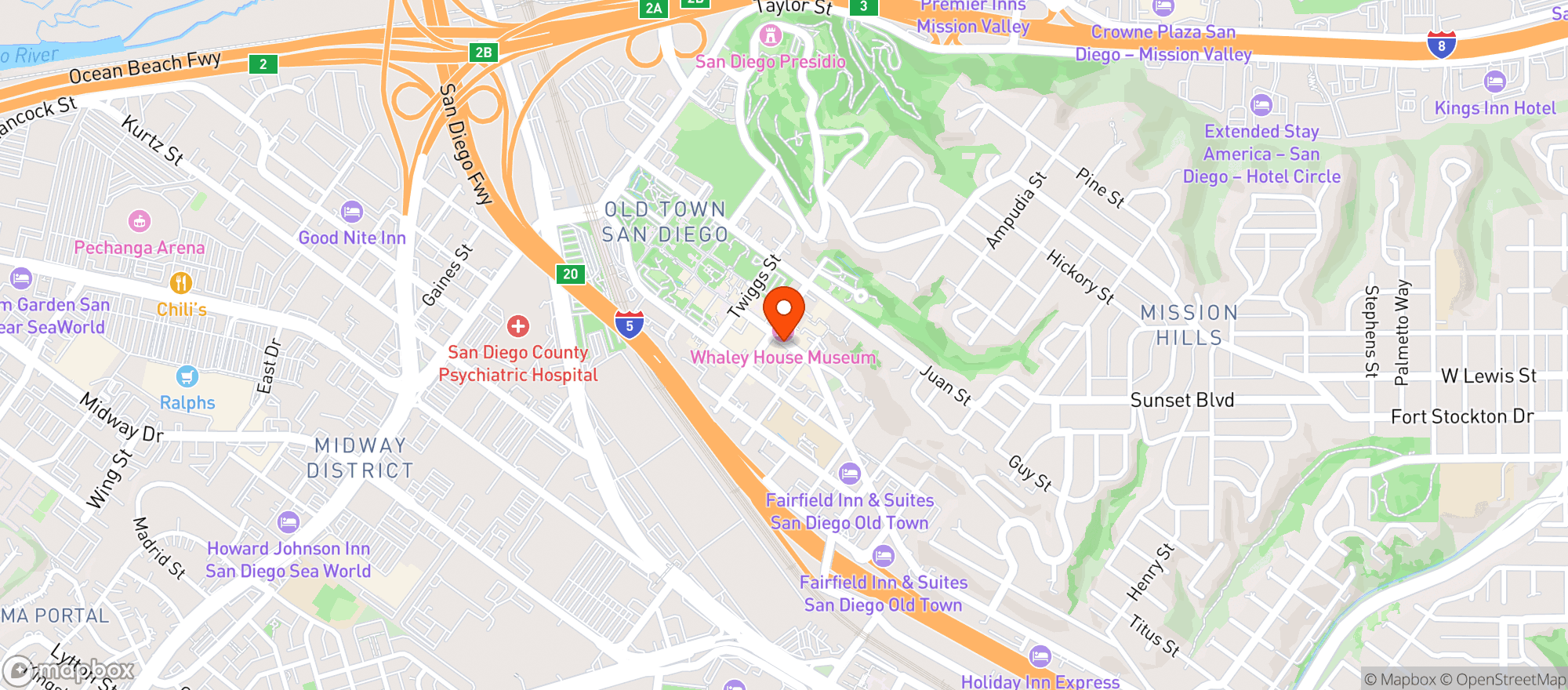 Map showing Old Town Mexican Cafe