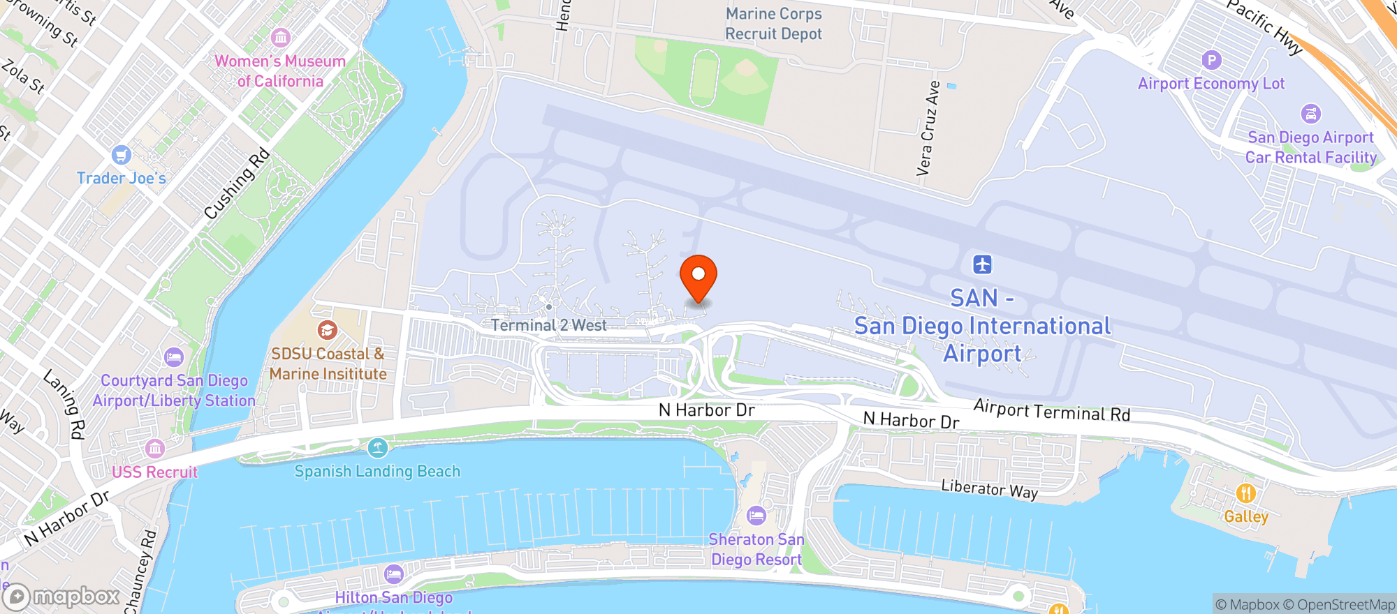 Map showing San Diego International Airport (san) (san Diego International Airport)
