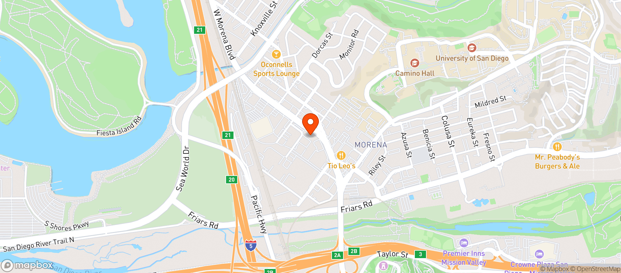 Map showing Door Dash
