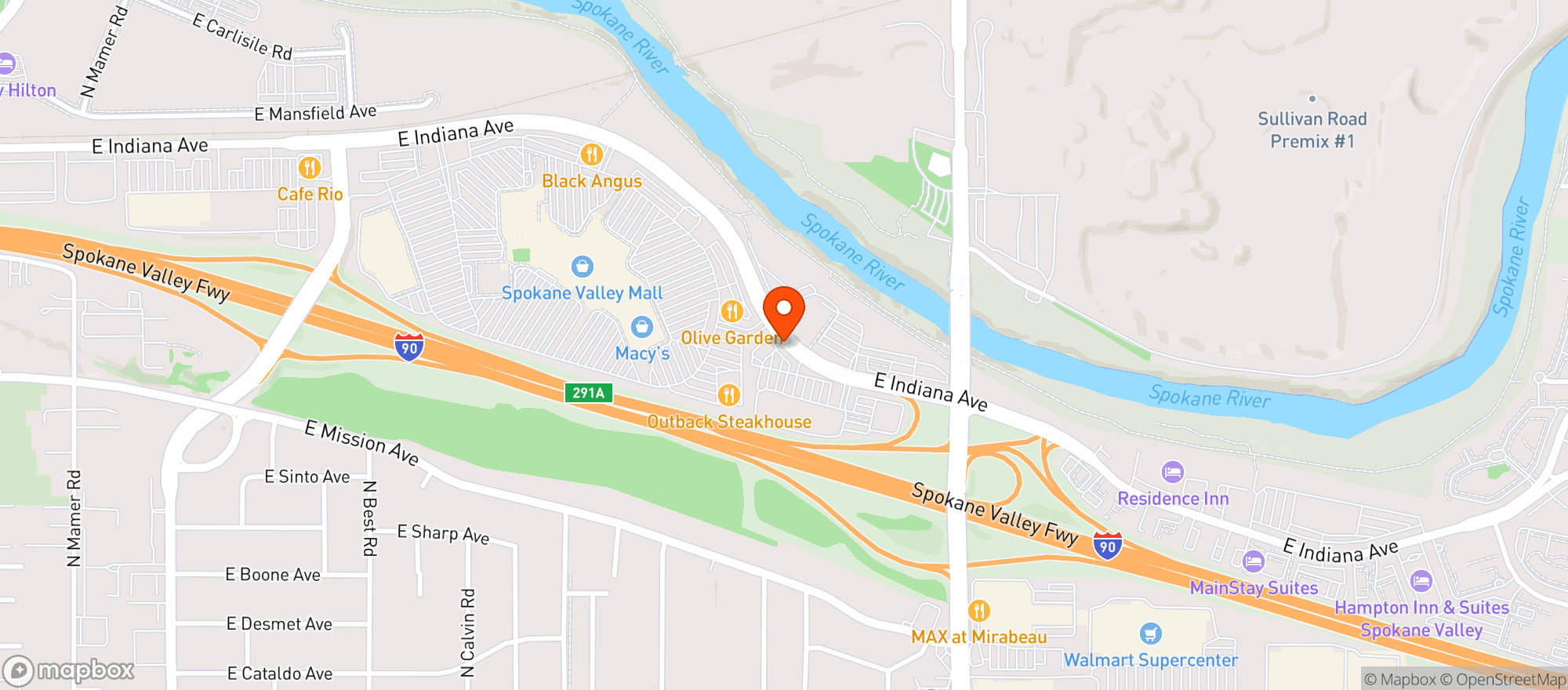 Map showing Outback Steakhouse