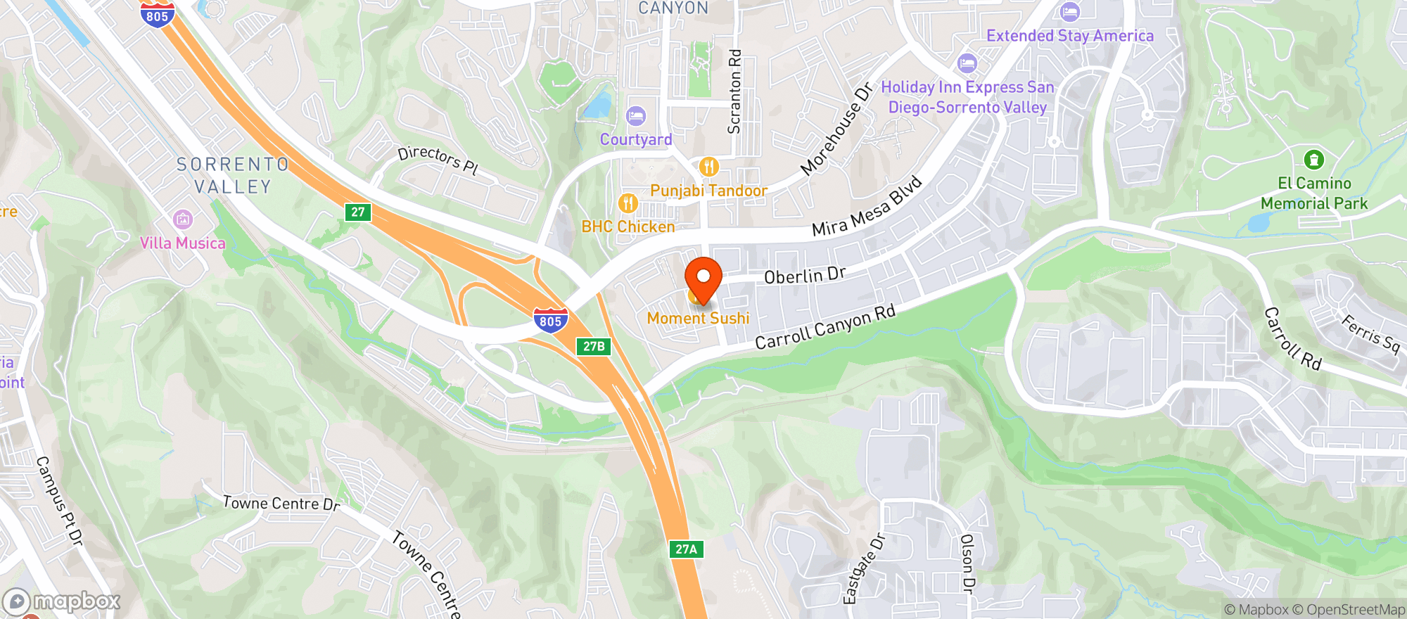Map showing Moment Sushi