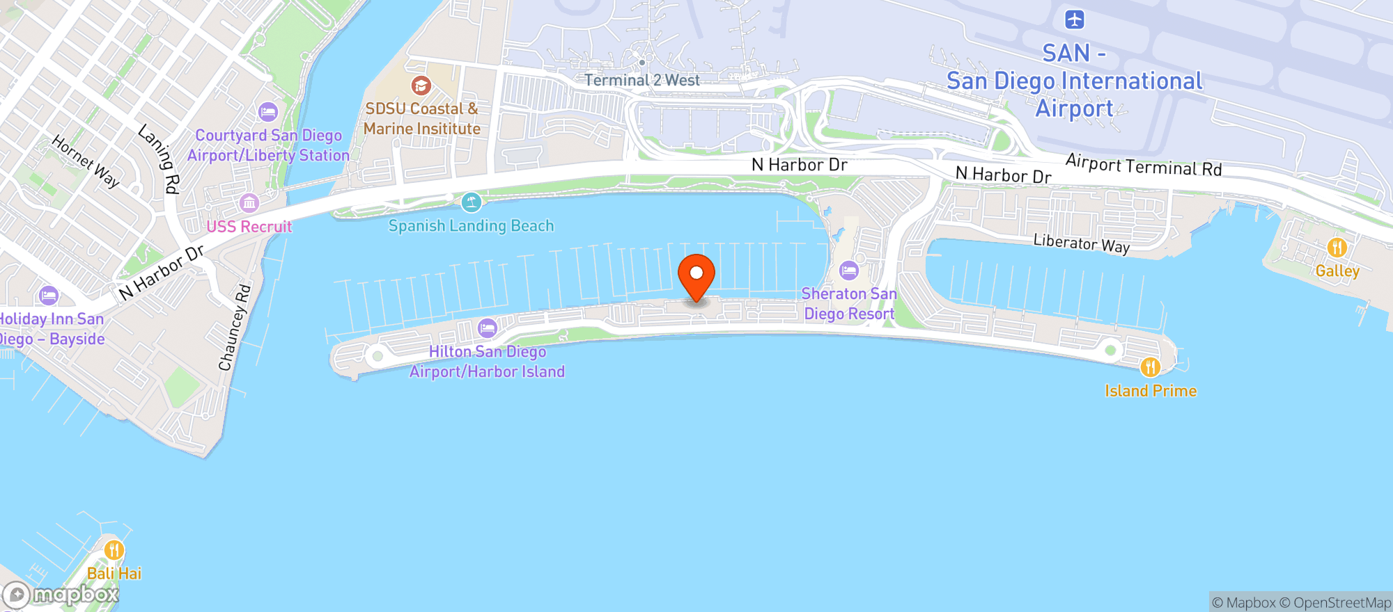 Map showing Sheraton Bay Tower