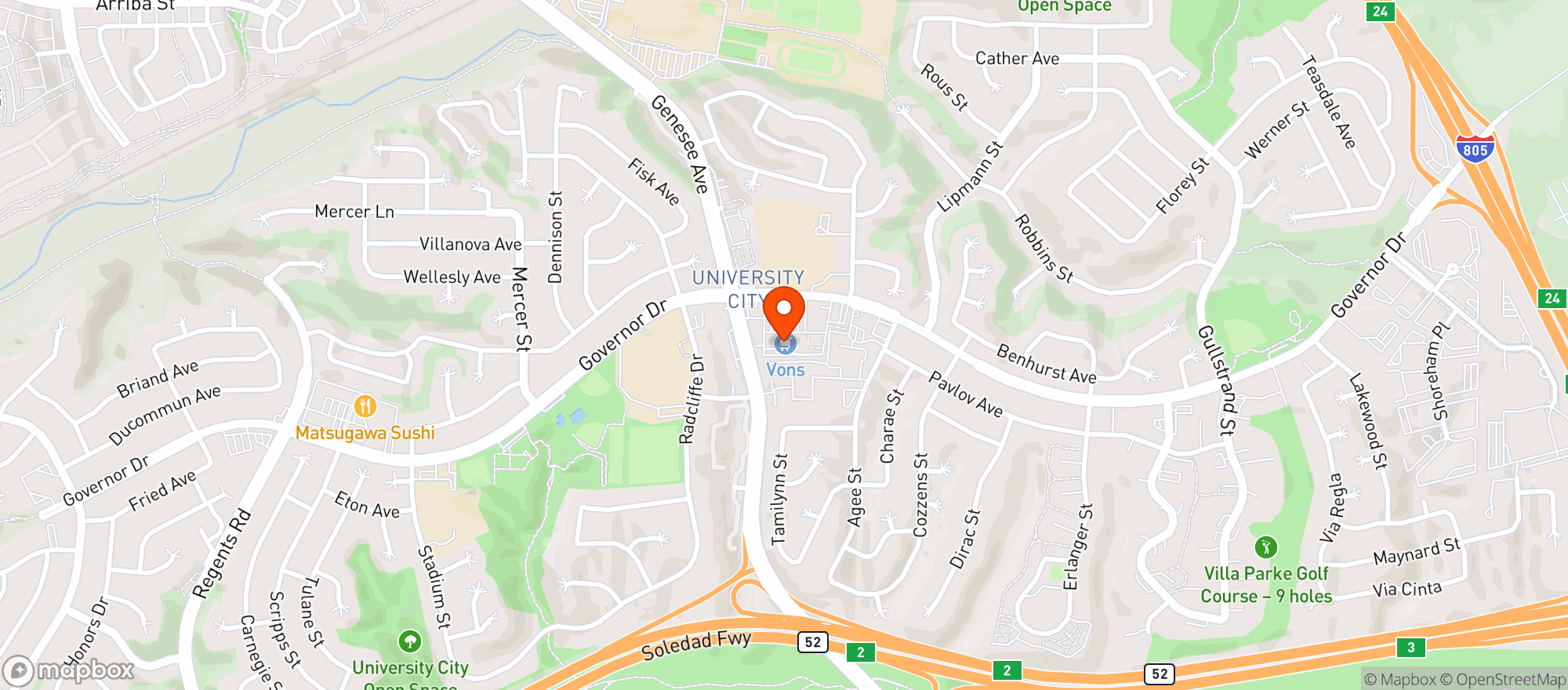 Map showing Vons