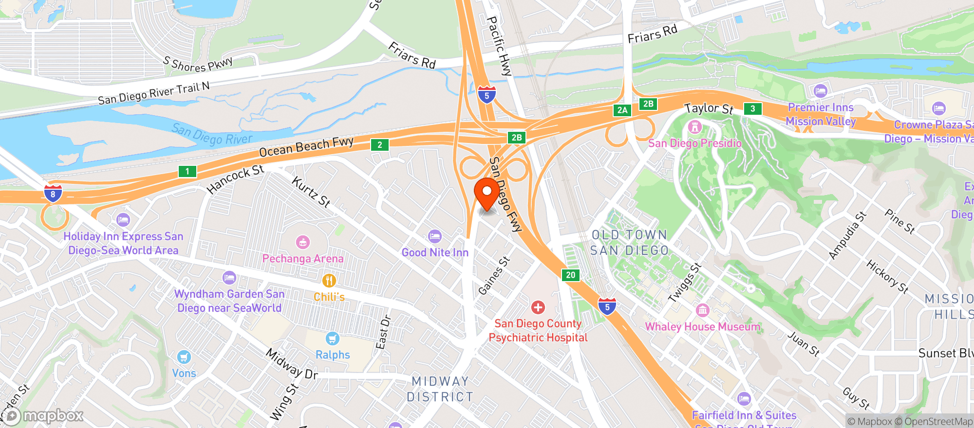Map showing Selva Coffee House